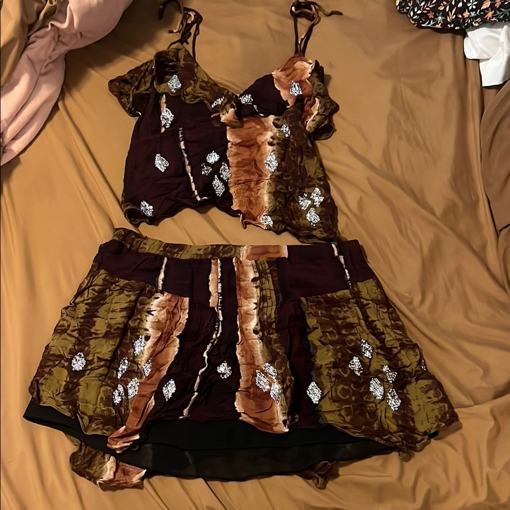 ZARA Bohemian Tie-Dye Two-Piece Set